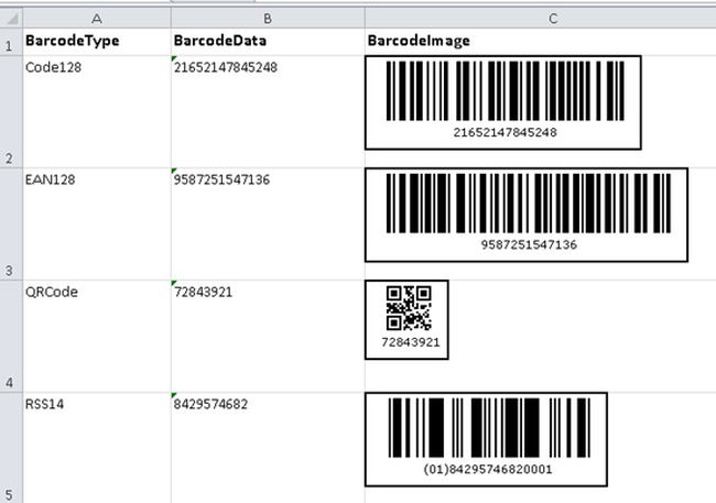 Read Barcodes from Excel file